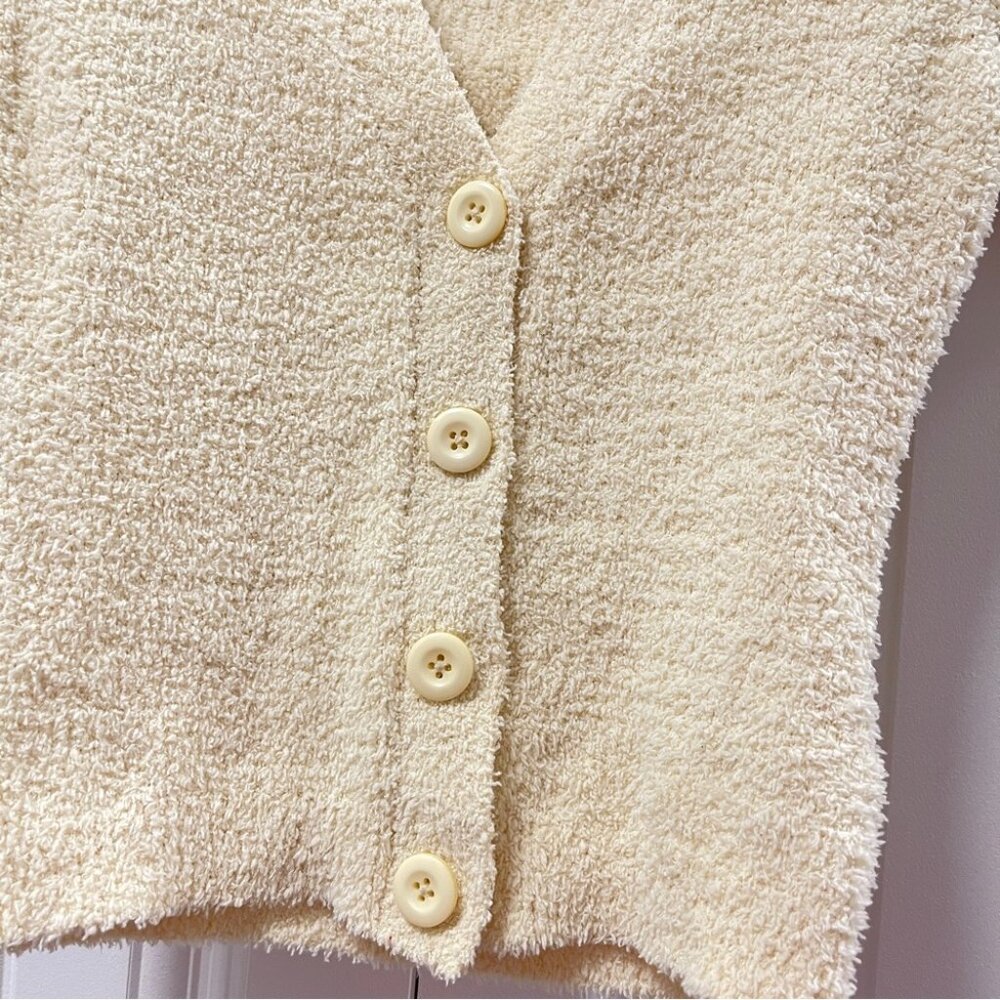 Forever 21 Fleece Sherpa Button-Up Cardigan Cream - S - Picture 5 of 7